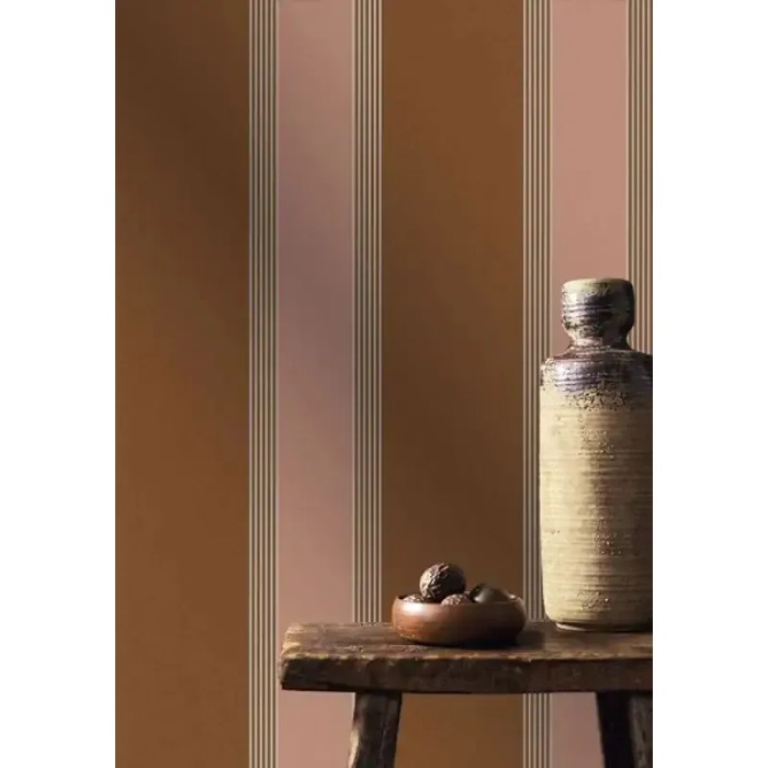 Casamance|Modern pink and copper striped wallpaper|Stripes