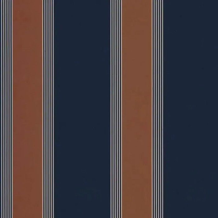 Casamance|Papel pintado moderno rayas azul y cobre|Rayas