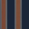 Casamance|Papel pintado moderno rayas azul y cobre|Rayas