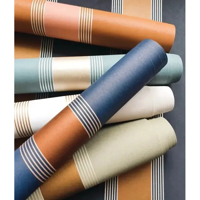 Casamance|Papier peint moderne rayures bleues et cuivre|Rayures
