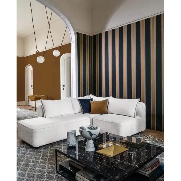 Papel pintado moderno rayas negras y cobre - Casamance Square Jasmin 75712548