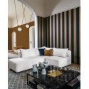 Casamance|Modern black and copper striped wallpaper|Stripes