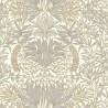 Casamance|Wallpaper ornamental Art Nouveau floral black camel|High-End