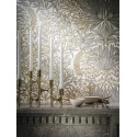 Casamance|Papel pintado floral ornamental Art Nouveau negro camel|Alta Gama