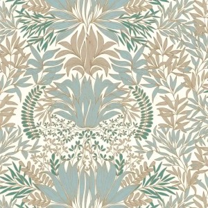 Casamance|Wallpaper ornamental Art Nouveau floral black camel|High-End