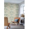 Casamance|Ornamentale florale Jugendstil Tapete weiß-gold|Damast