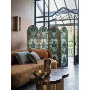 Casamance|Papel pintado floral ornamental Art Nouveau blanco verde|Alta Gama 2