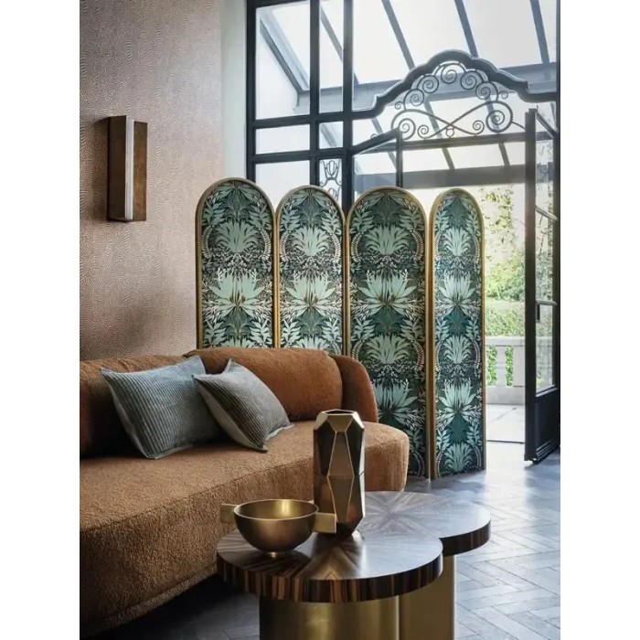 Casamance|Ornamentale florale Jugendstil Tapete rostblau|Damast