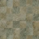 Casamance|Papier peint mosaïque feuilles exotiques effet bois vert|Imitation Bois