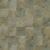 Casamance|Papier peint mosaïque feuilles exotiques effet bois vert|Imitation Bois