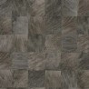 Casamance|Papier peint mosaïque feuilles exotiques effet bois gris noir|Imitation Bois