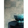 Casamance|Mosaik Tapete exotische Blätter Holzeffekt grün-beige|Holzimitat
