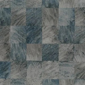 Casamance|Mosaik Tapete exotische Blätter Holzeffekt grün-beige|Holzimitat