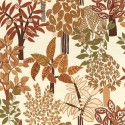 Casamance|Wallpaper tropical bamboo and fig trees white and ochre|High-End