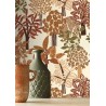 Casamance|Wallpaper tropical bamboo and fig trees white and ochre|High-End