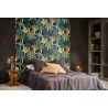 Casamance|Papel pintado tropical bambú negro multicolor estilo exótico|Papel Pintado