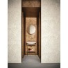 Casamance|Florale Tapete Blätter beige Stroheffekt strukturiert|Ethnisch
