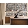 Casamance|Wallpaper floral leaves black and white natural fiber style|Ethnic