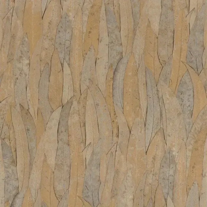 Casamance|Papel pintado hojas de eucalipto marrón con efecto texturizado|Alta Gama