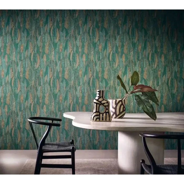 Casamance|Wallpaper eucalyptus leaves natural green with relief|Wallpaper
