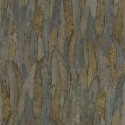 Casamance|Papier peint feuilles d’eucalyptus gris et kaki avec relief naturel|Haut Gamme