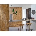 Casamance|Papier peint feuilles d’eucalyptus jaune ocre avec texture décorative|Rustique