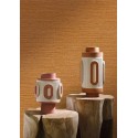 Casamance|Wallpaper natural fibers mustard orange wicker style|Raffia Imitation