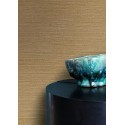 Casamance|Papier peint fibres naturelles brun style osier artisanal|Imitation Raphia