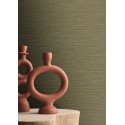 Casamance|Wallpaper natural fibers khaki green wicker effect|Raffia Imitation