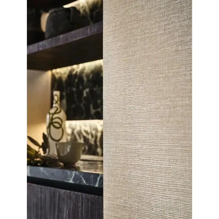 Casamance|Papel pintado rafia beige teñido con fibras naturales|Imitacion Rafia