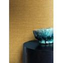 Casamance|Papier peint raphia jaune ocre teinté naturel|Imitation Raphia