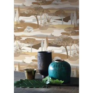 Borastapeter|Papier peint illustrations botaniques et humaines bleu gris|Figuratif 2
