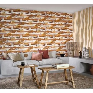 Casadeco|Figurative wallpaper in petrol blue, ideal for fashion stores|Figurative 2