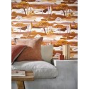 Casamance|Papier peint paysage forestier multicolore style aquarelle|Figuratif