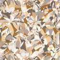 Casamance|Papier peint floral abstrait beige et ocre avec silhouettes géométriques|Tropical