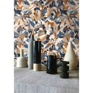 Papeldecor|Gold and Gray Metalized Palm Leaves Wallpaper|Floral 2