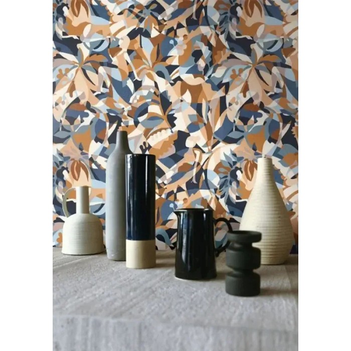 Casamance|Papel pintado floral abstracto moderno tonos multicolor|Abstracto