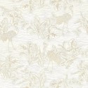 Casamance|Wallpaper white and gold cranes metallic effect|Contemporary