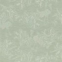 Casamance|Wallpaper green cranes decorative metallic effect|Wallpaper
