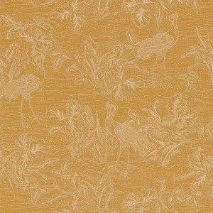 Casamance|Papier peint grues vertes et dorées finition métallique|Papier Peint
