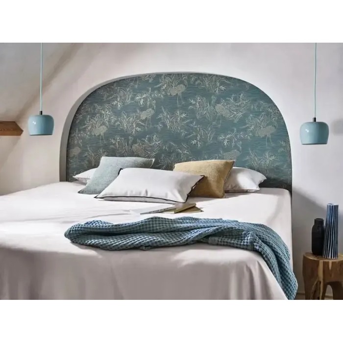 Casamance|Papel pintado grullas azules turquesa metalizadas|Oriental