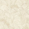 Casamance|Papier peint abstrait vagues blanches avec doré métallisé|Abstrait