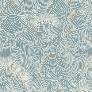 Casadeco|White and blue nautical striped wallpaper|Sailor & Nautical