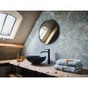 Casamance|Wallpaper abstract wave blue with metallic sparkles|Sailor & Nautical