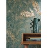 Casamance|Abstrakte Tapete Wellen grün-gold metallisch|Abstrakt