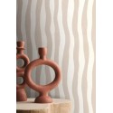 Casamance|Papel pintado rayas onduladas beige pastel|Rayas