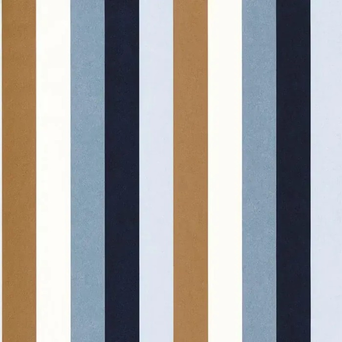 Casamance|Papel pintado rayas verticales azul y marrón|Rayas