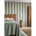 Casamance|Vertical green and brown-toned striped wallpaper|Stripes