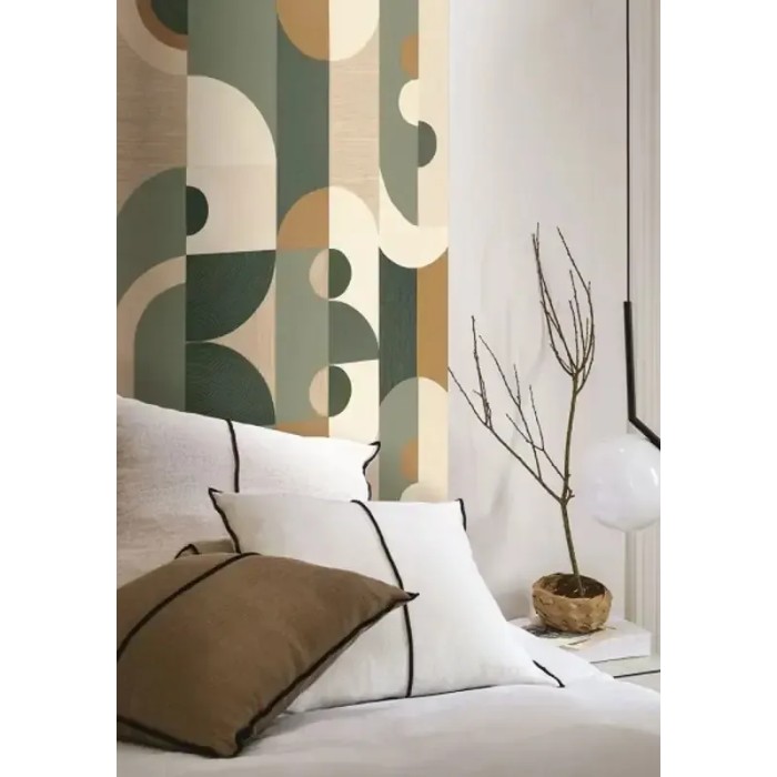 Casamance|Wallpaper abstract geometric multicolor with textures|Abstract
