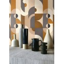 Casamance|Wallpaper abstract geometric colorful canvas effect|Retro